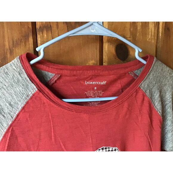 Boxercraft Alabama T Shirt Size S Long Sleeve Elbow Patch Crimson Tide - Picture 4 of 5
